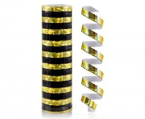 Holografiska Serpentiner Guld-svart - 4 m / 1 St