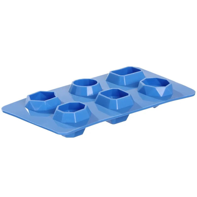 Istärningsbricka Ädelstensformad Sil 6 St.