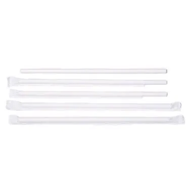 Sugrör Ø8x230 Mm u. Böj Enkeltpackat Bio. Papper Vit 500 St.