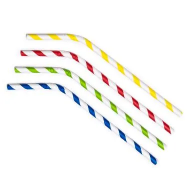 Sugrör Ø6x245 Mm m. Böjbar Biologiskt Nedbrytbar Papper Olika Färger 500 St.