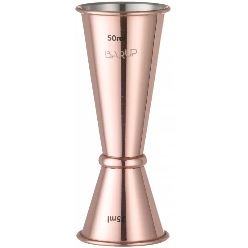 Jigger Med Ring 25 + 50 Ml Rostfritt Stål Kopparlook