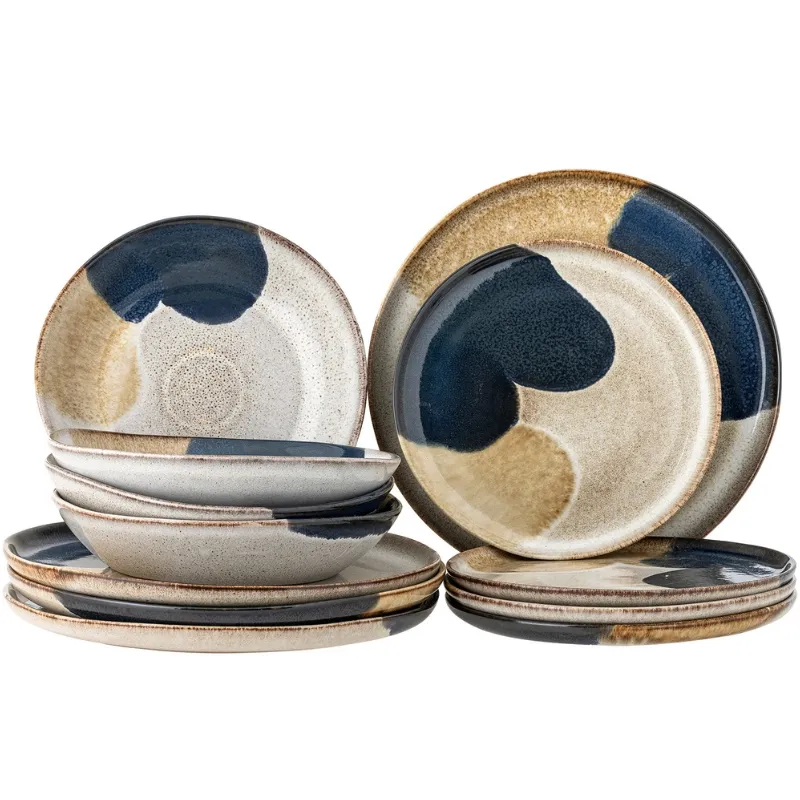 Jules Bordservice Set, Grå, Stengods 4x3 Stk