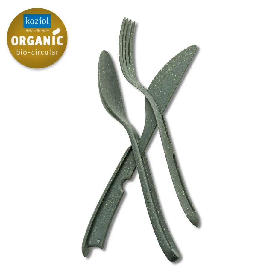 Klicka Bestik (Kniv, Gaffel Och Spisesked) - Askgrå