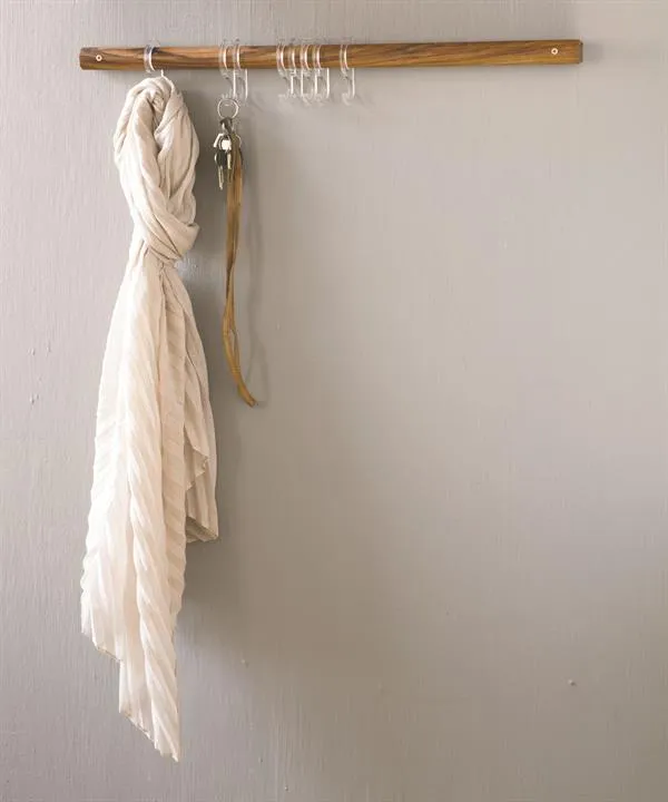 Knagställ 70 Cm - Valnöt & Genomskinliga Krokar