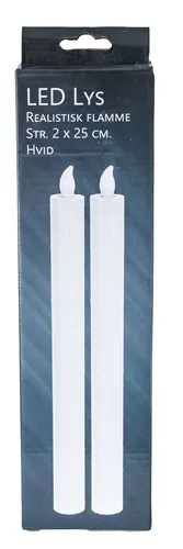 Kronelys Led Á 2 Stk. Vit 25 Cm