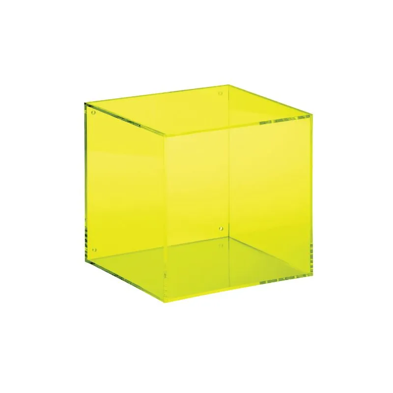 Kvadratisk Väggkasse i Gul Plast 20x20x20 Cm