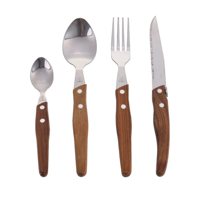 Laguiole Bestickset Med Valnötsträbricka, 24 Delar