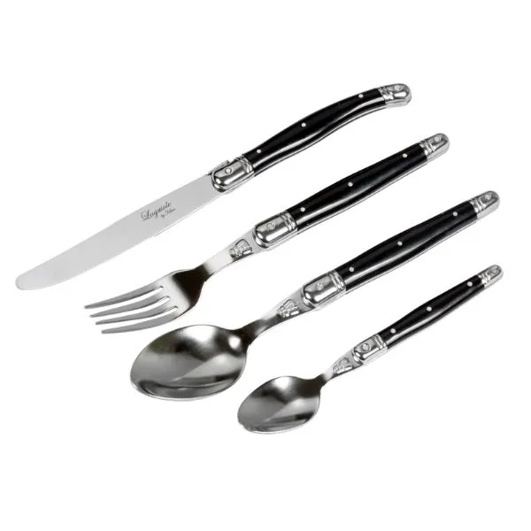 Laguiole By Hâws Bestickset 24 Delar Svart Abs