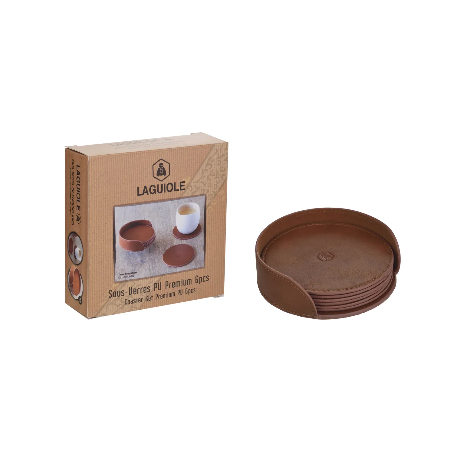 Laguiole Coaster Sæt Premium Pu 6 Stk