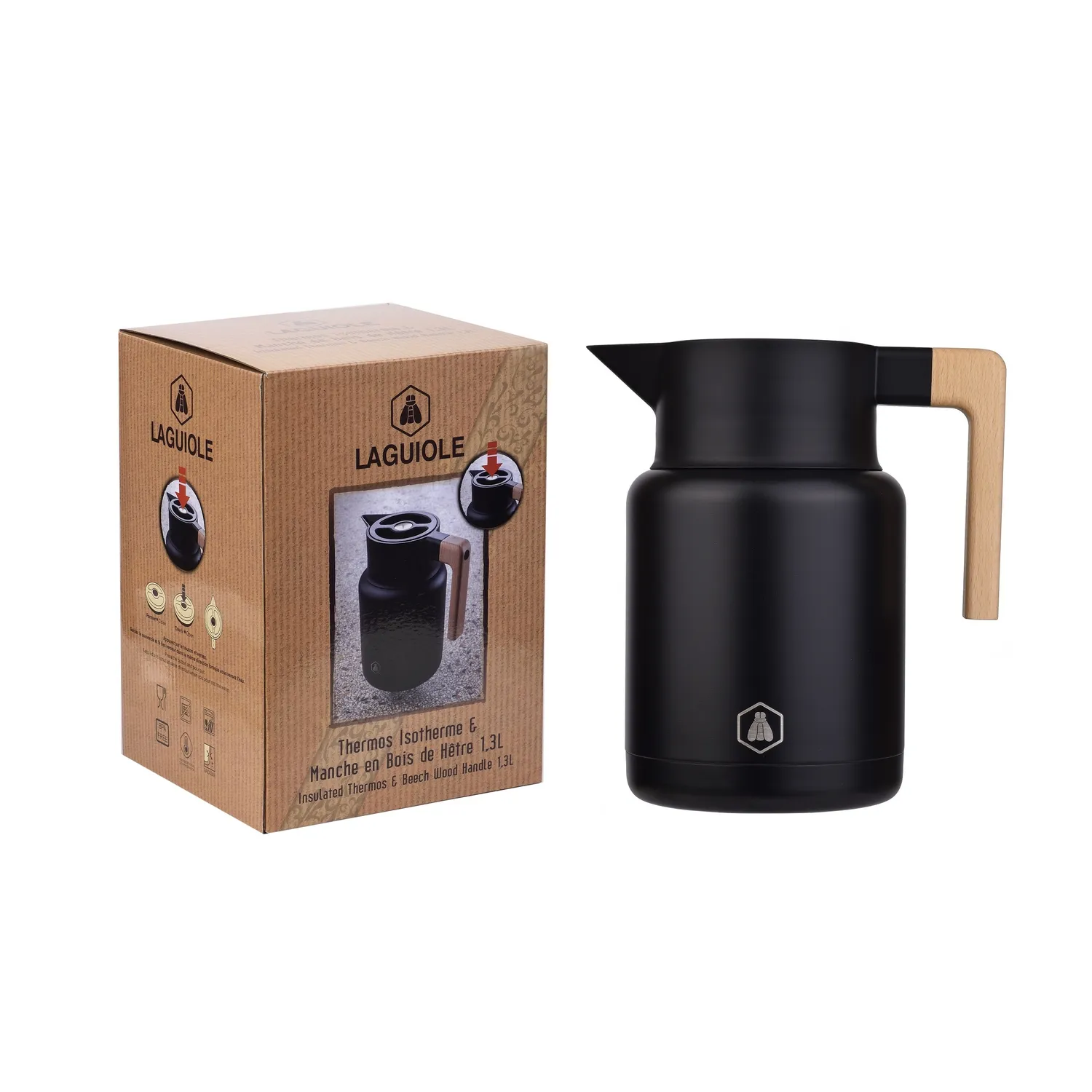 Laguiole Termokande Sort 1,2 l