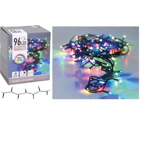 Led-ljus 96 St. Batteridrivna Flerfärgade