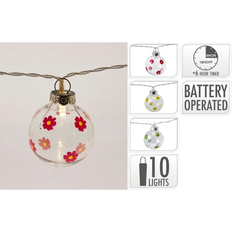 Led Lyskæde 10 Stk. Blomsterdesign