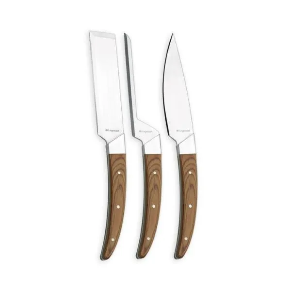 Legnoart Caseus Ostknivset M/ 3 Delar, Ljust Trähandtag