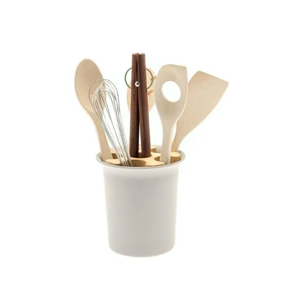 Legnoart Store Redskabsholder, Träfiber M/ Insats + 6 Redskaper i Ask