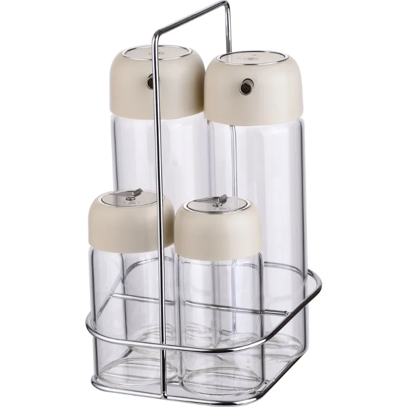 Lg Salladsdressingset 4 Delar Glas På Bricka