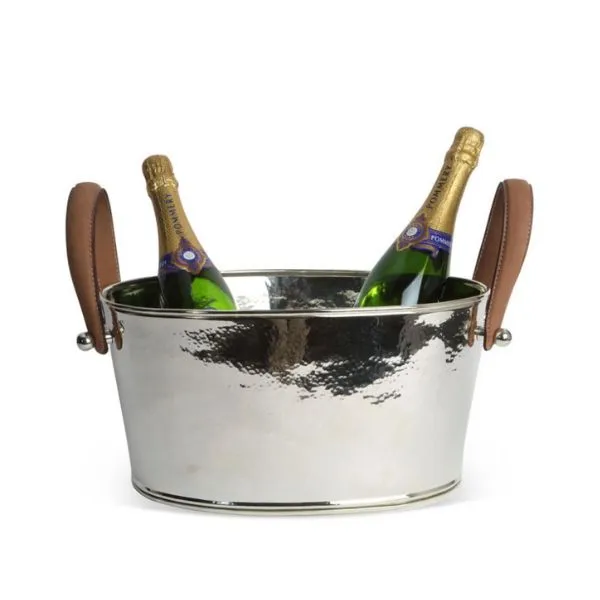 Liten Champagnekylare M. Läderhandtag Hammareffekt