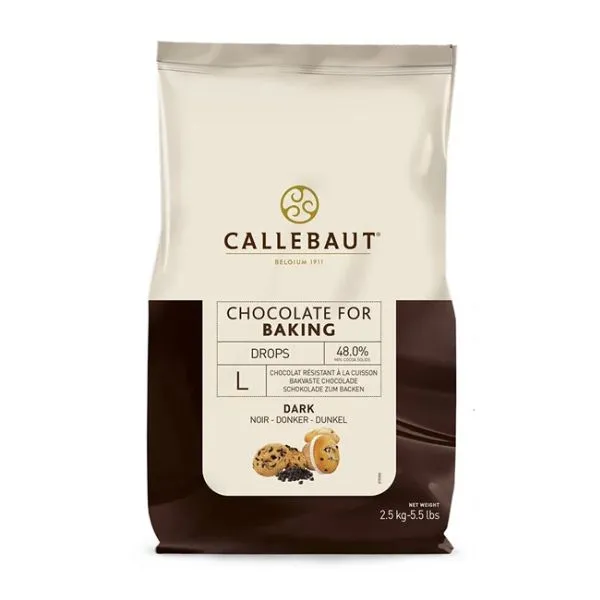Mörka Bagestabil Chokladdroppar, Storlek L Barry Callebaut 2,5kg