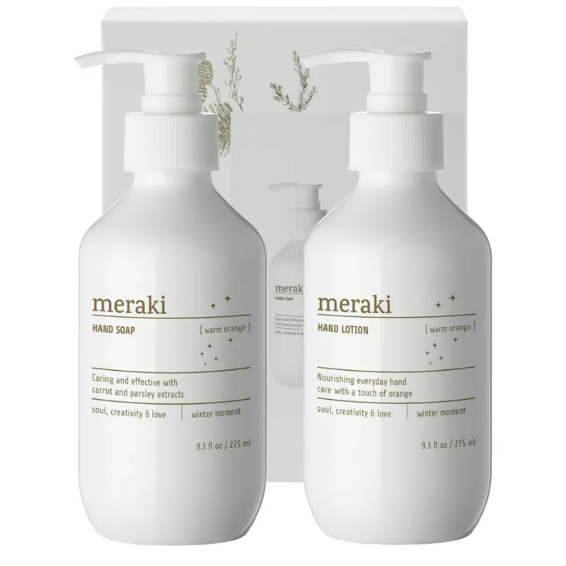 Meraki Varm Orange, Vinterstund Handvård Presentask 2 x 275 Ml