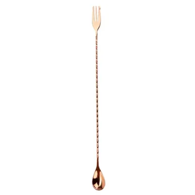 Nordicbar Barsked med Gaffel 40 cm Koppar