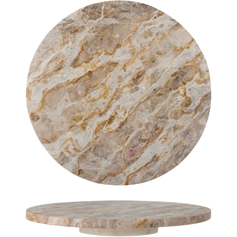 Nuni Fad På Drejefod, Brun, Marmor