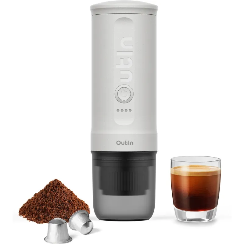 Outin Fino Bærbar Espressomaskine – Sand Hvid