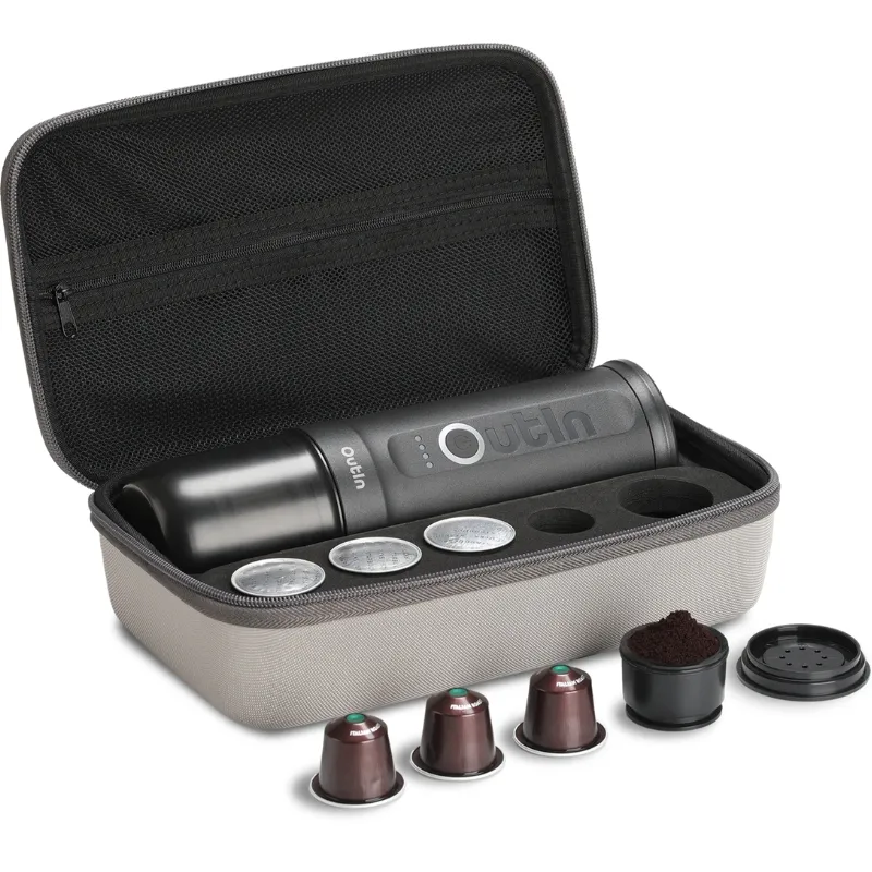 Outin Nano Bærbar Espressomaskine + Taske – Grå