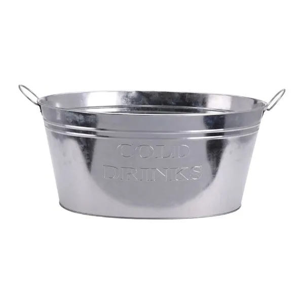 Oval Zinkbalja För Drycker 50x35cm