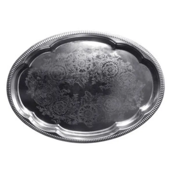 Ovalt Förkromat Fat 45x34 Cm