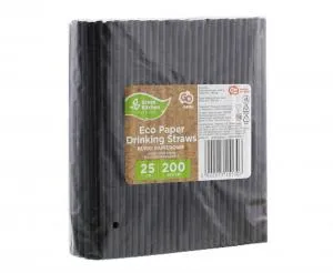 Papperssugrör Svart 8x252 Mm/ 200 St.