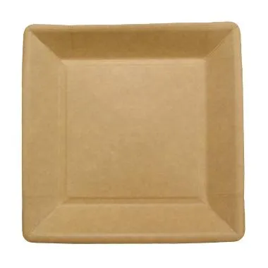 Paptallrik Fyrkantig 18x18 Cm Kraft Biologiskt Nedbrytbar Brun 50 St.