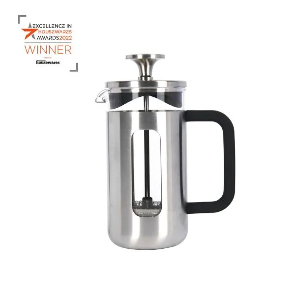 Pisa 3-koppar Stämpelkanna Borstad Krom La Cafetière