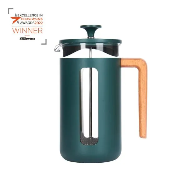 Pisa 8-kopars Stämpelkanna Med Grönt Trähandtag La Cafetière