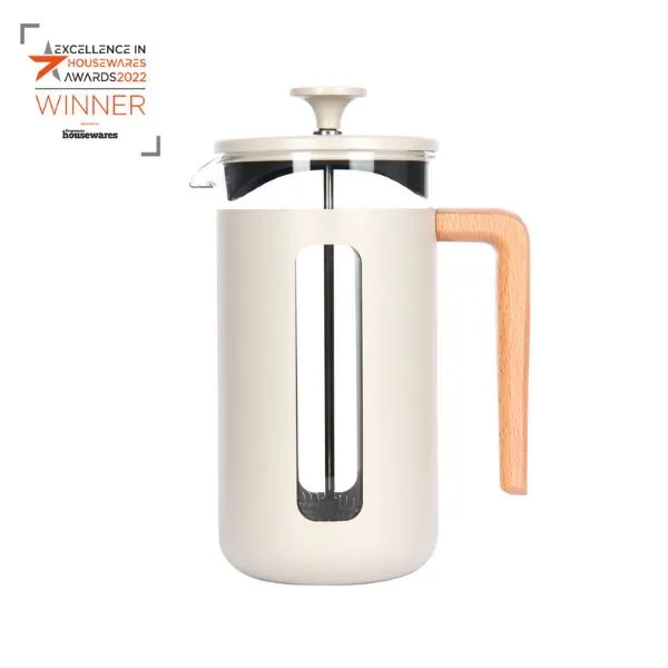 Pisa 8-koppar Stämpelkanna Latte Trähandtag La Cafetière