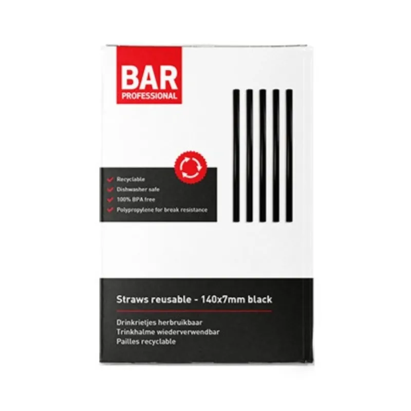 Plastik Sugerør Genanvendelige 14 Cm - 200 Stk