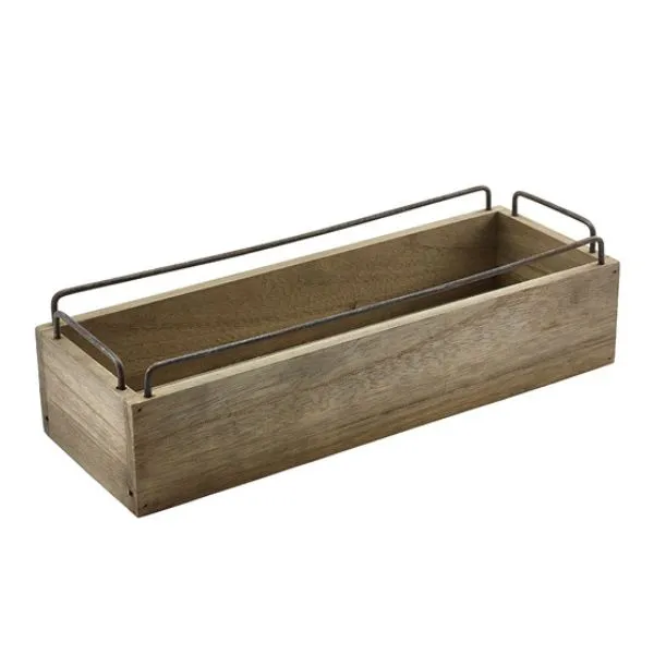 Industriell Trälåda För Borddukning & Förvaring 34 x 12 x 9cm