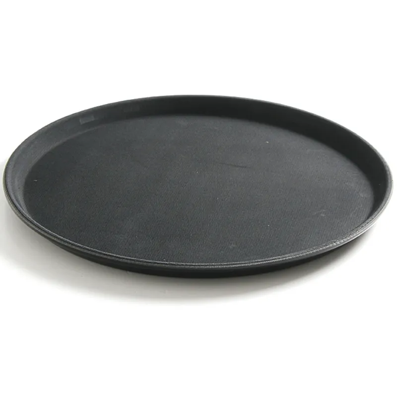 Serveringsbricka Rund Svart Halkfri 280x20 Mm Pp
