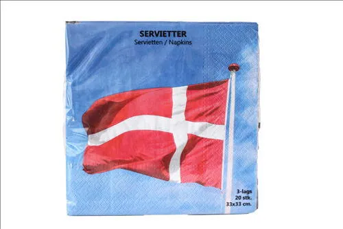 Serviet 3-lags 4 Ass Á 20 Stk. Danmark 33 X 33 Cm.