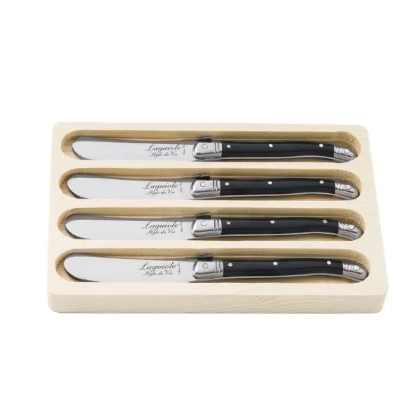 Smörkniv Laguiole Svart Set 4 Sdv