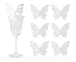 Sommarfågel Glas Platskort Vit 6 St.