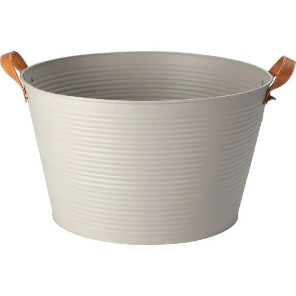 Spand Metall Med Handtag Vit