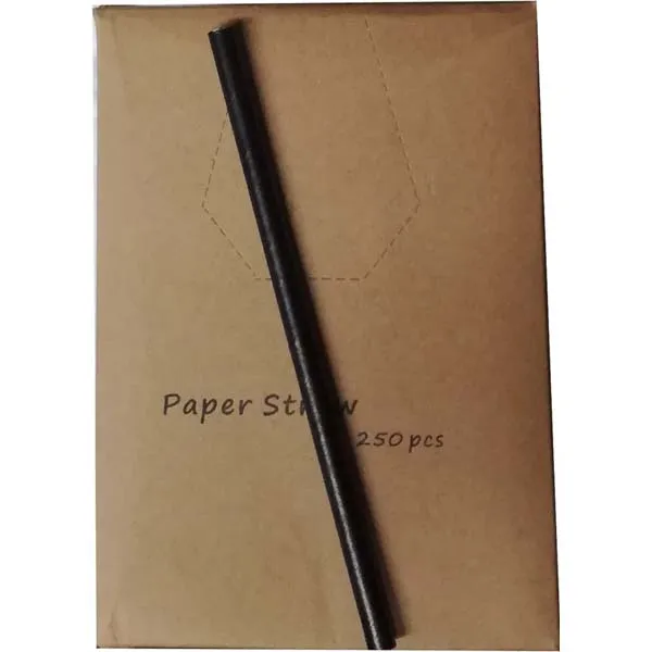 Svarta Papperssugrör 250 st 14 cm