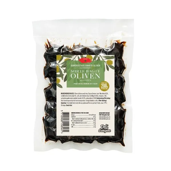 Svarta Rostade Oliver 200g