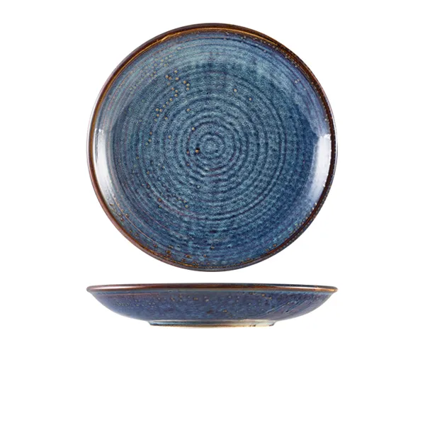 Terra Aqua Blå Djup Coupe Tallrik 25cm Genware