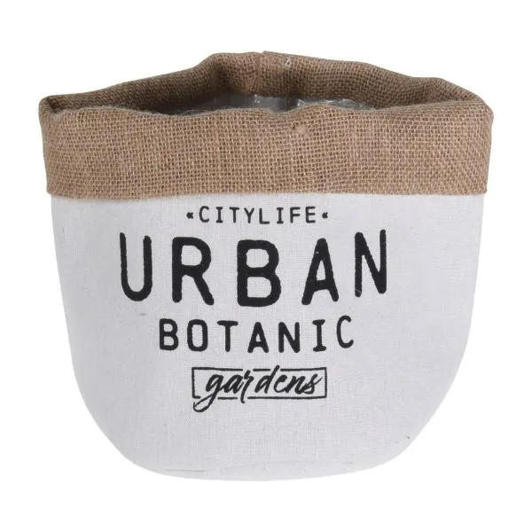 Urtepotte Vit/lin Med Tryck 17 Cm