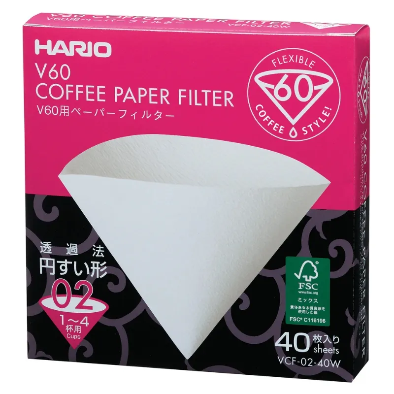 V60 Kaffefiltre - 02 - 40 Stk - Vit