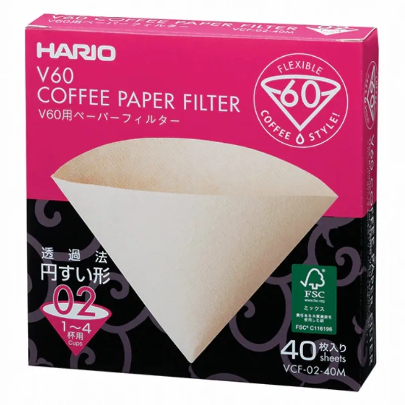 V60 Pappersfilter 02 Natur 40 St. - Hario