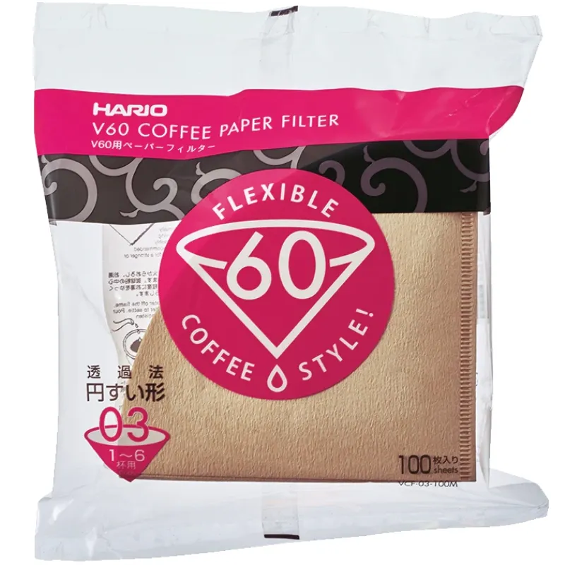 V60 Pappersfilter 03 Natur 100 St. - Hario