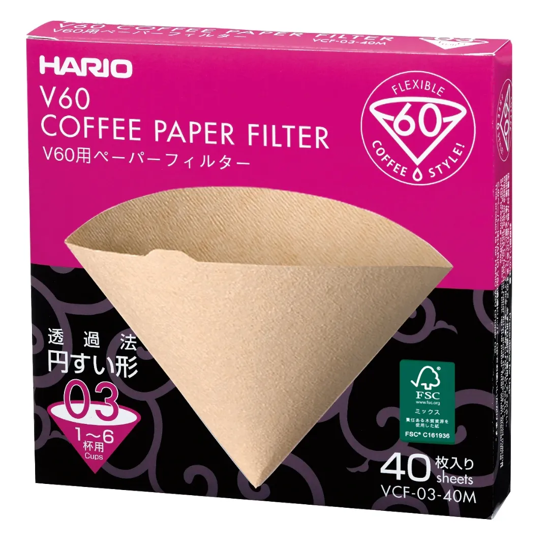 V60 Pappersfilter 03 Natur 40 St. - Hario