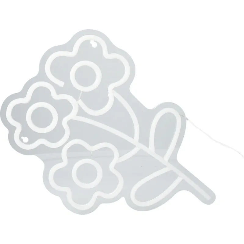 Vægdekoration Neon Blomster 26x39 Cm