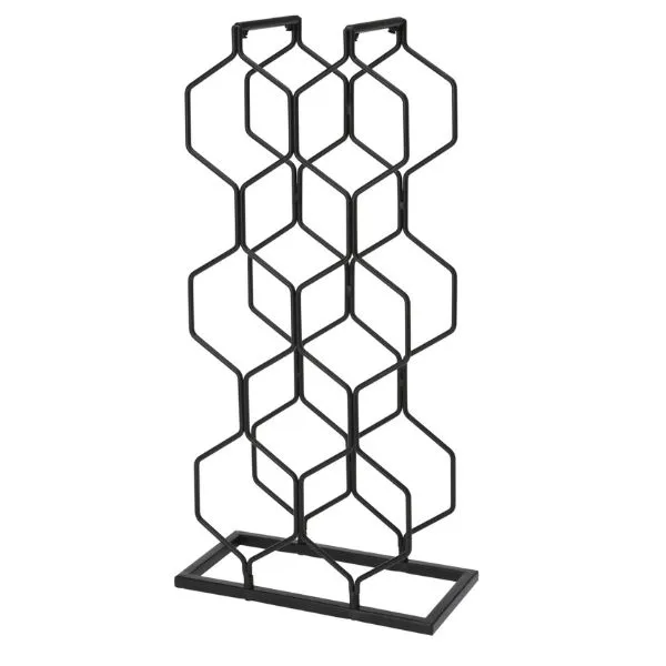 Vinhylla i Metall För 8 Flaskor Svart